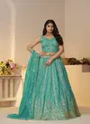 Kf 44 Sky Blue Jimmy Choo Embroidered Bridal Lehenga Exporters In India